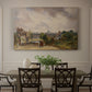 Canvas art print featuring a small cottage among trees in rural setting, showcased as a statement wall artwork