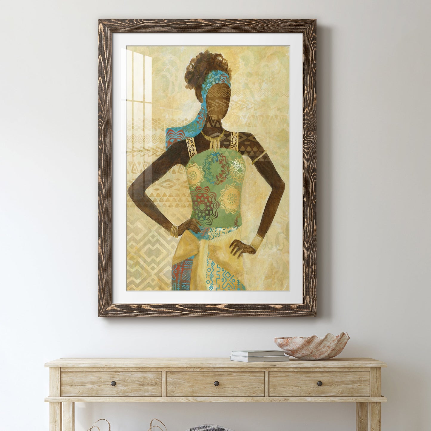 Tribal Vision I - Premium Framed Print - Distressed Barnwood Frame - Ready to Hang