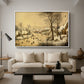 Winter Landscape with Skaters and Bird Trap, 1565 - Floater Framed Canvas Print