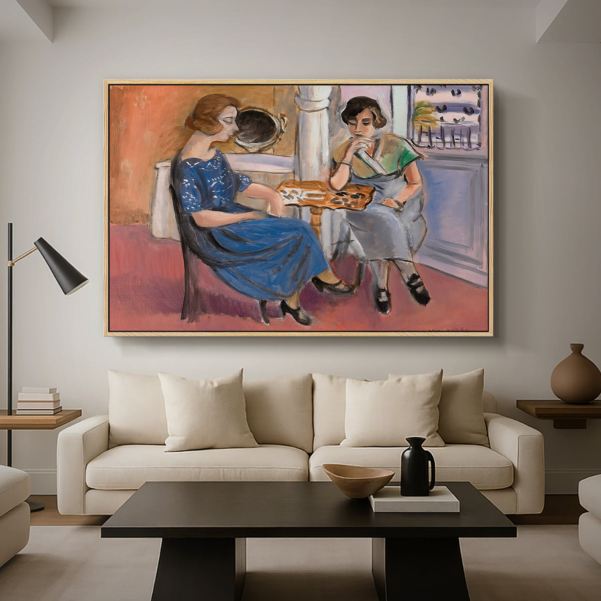 Domino Players, 1921 - Floater Framed Canvas Print