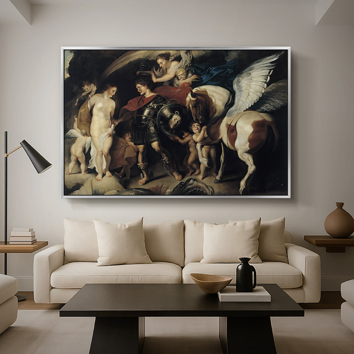 Perseus and Andromeda, c. 1620 - Floater Framed Canvas Print