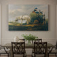 Canvas art print featuring a wagon carrying hay through countryside, showcased as a statement wall artwork