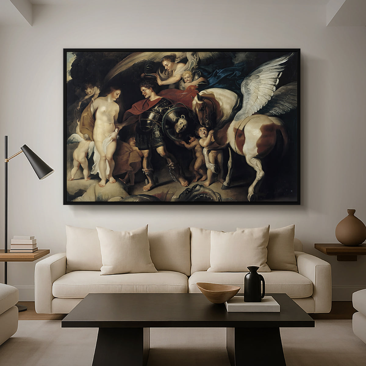 Perseus and Andromeda, c. 1620 - Floater Framed Canvas Print