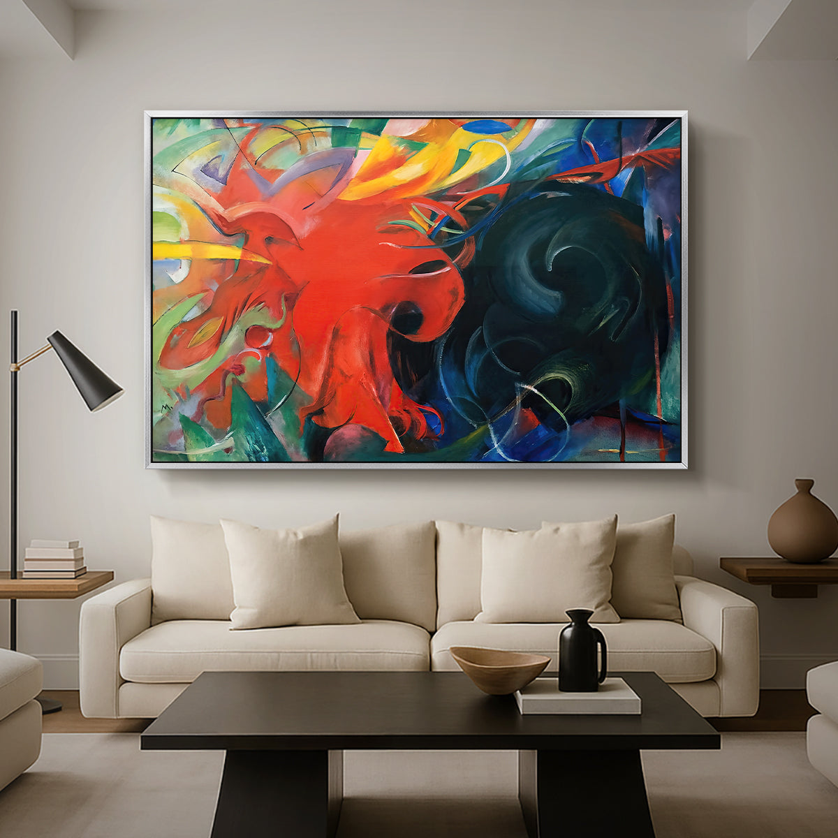 Fighting Forms, 1914 - Floater Framed Canvas Print