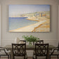 Canvas art print featuring a jetty extending into coastal water, showcased as a statement wall artwork