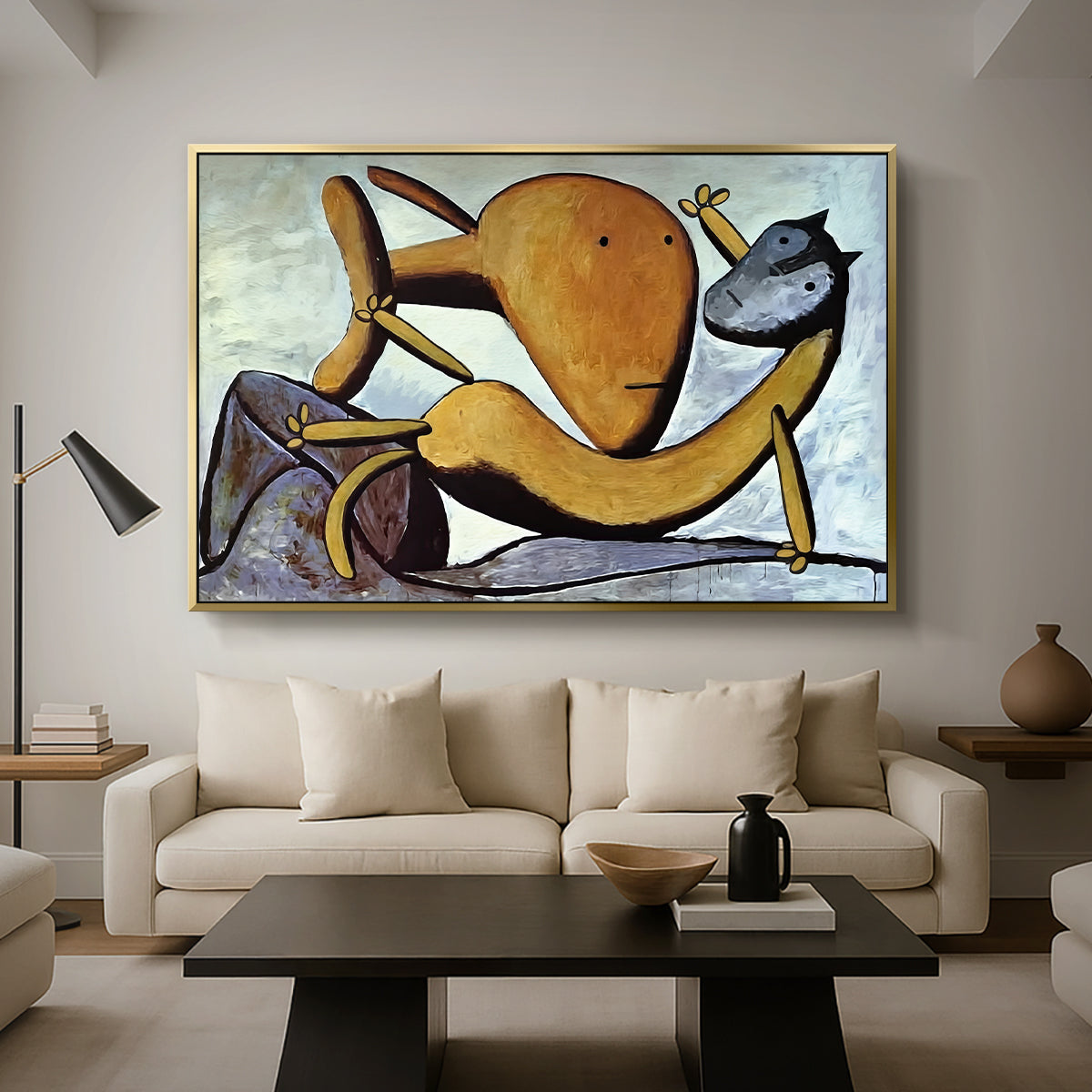 Cat and Big Fish, c. 1931 - Floater Framed Canvas Print