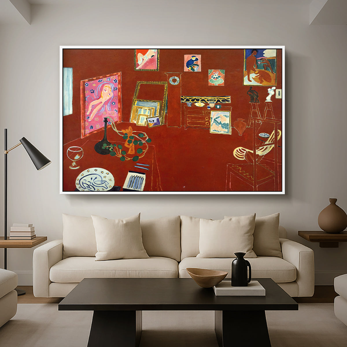 The Red Studio (L'Atelier Rouge), 1911 - Floater Framed Canvas Print