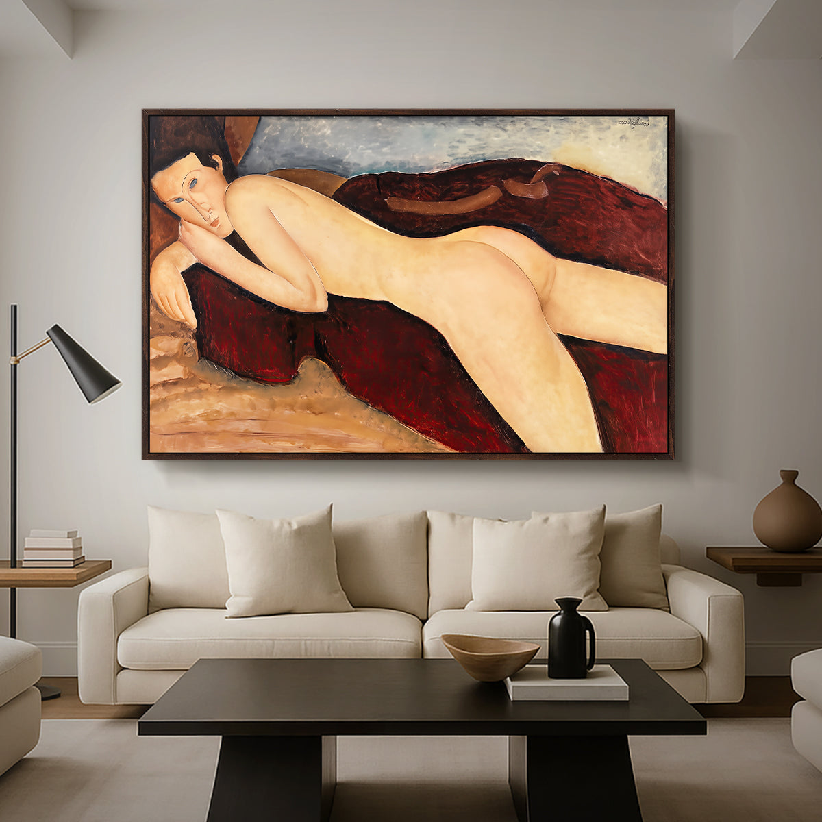 Reclining Nude from the Back (Nu couché de dos), c. 1917 - Floater Framed Canvas Print