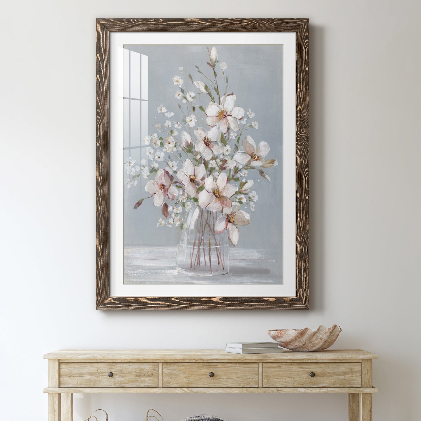 Magnolia Romance - Premium Framed Print - Distressed Barnwood Frame - Ready to Hang