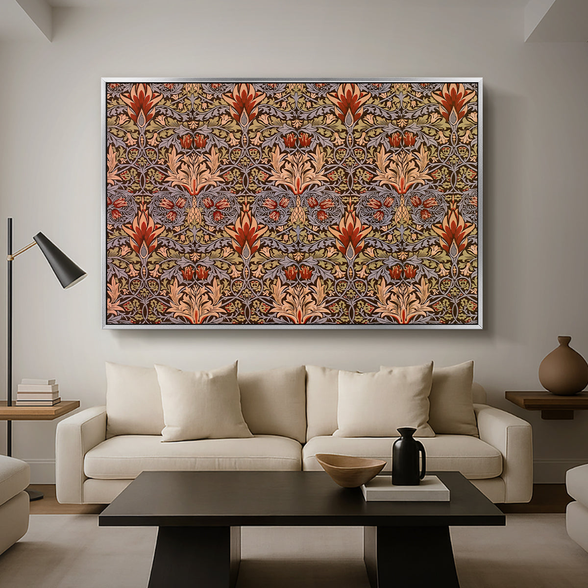 Snakeshead - Red/Cumin, c. 1876 - Floater Framed Canvas Print