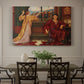 Canvas art print featuring a woman seated inside ornate interior symbolizing confinement and luxury, showcased as a statement wall artwork