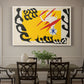 Canvas art print featuring an abstract cut-out composition suggesting an elephant, showcased as a statement wall artwork