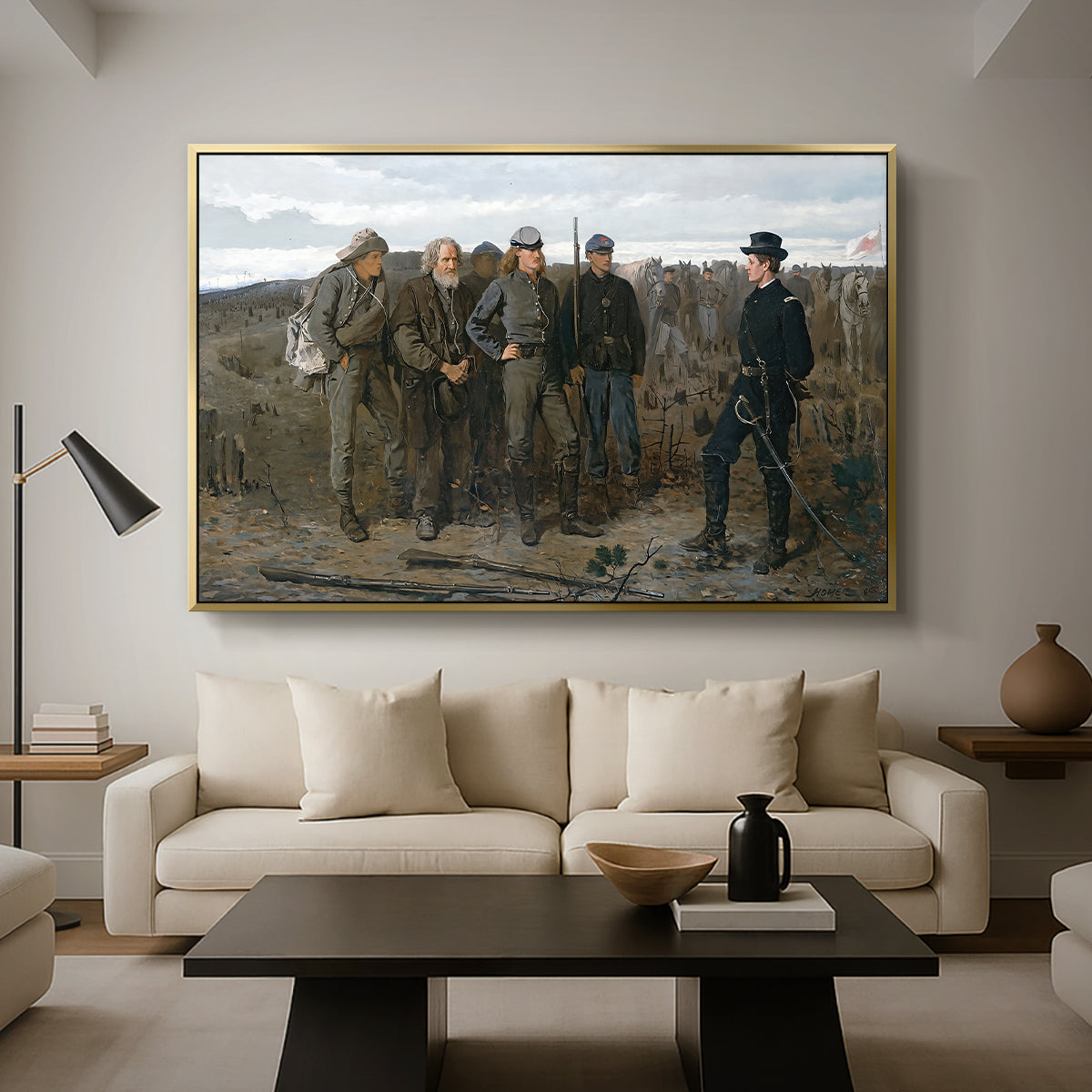 Prisoners from the Front, 1866 - Floater Framed Canvas Print