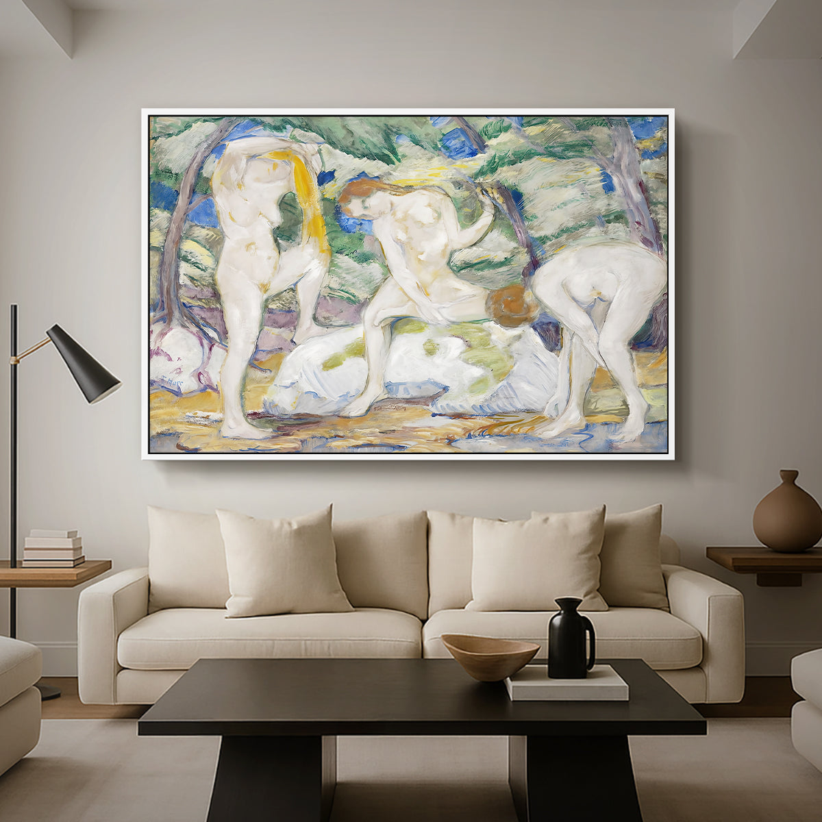 Bathing Women, 1910 - Floater Framed Canvas Print