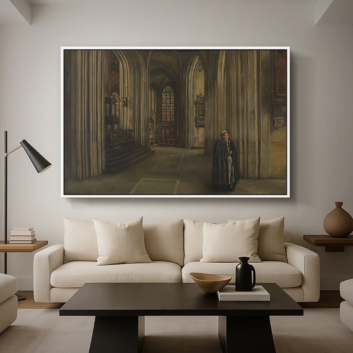 Interior of a Church, 1871 - Floater Framed Canvas Print