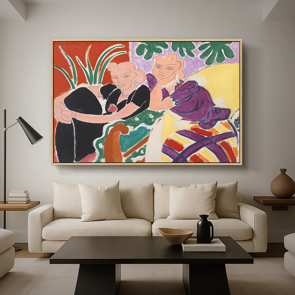 The Conversation, 1938 - Floater Framed Canvas Print