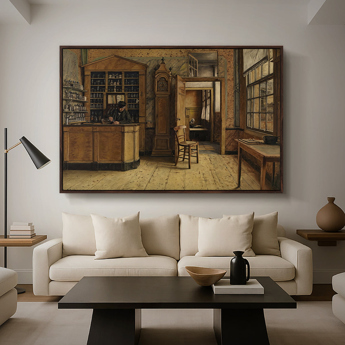 The Old Inn 'Het Loodshuis' in Antwerp, 1877 - Floater Framed Canvas Print