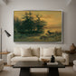 Wallowing Deer on the Shore of a Mountain Lake, c. 1850 - Floater Framed Canvas Print