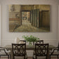Canvas art print featuring two figures standing in sparse interior engaged in quiet exchange, showcased as a statement wall artwork
