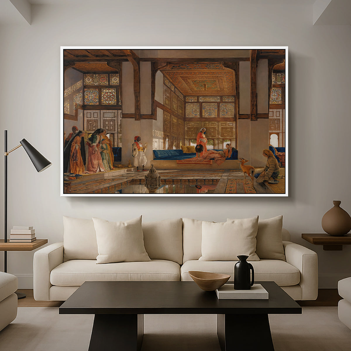 A Lady Receiving Visitors (The Reception), 1873 - Floater Framed Canvas Print