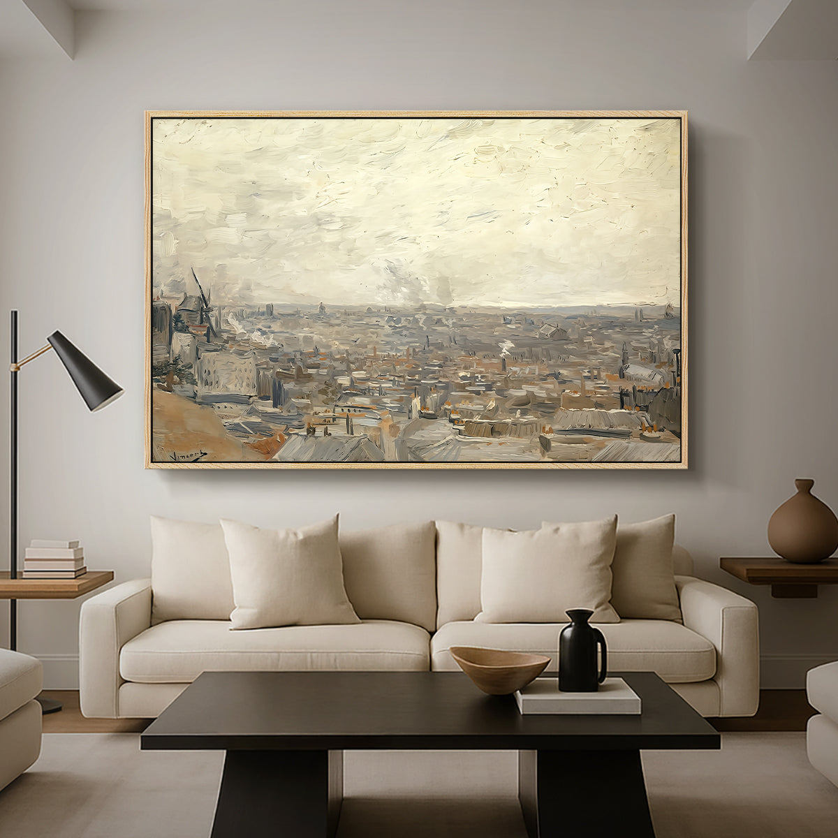 View from Montmartre, 1886 - Floater Framed Canvas Print