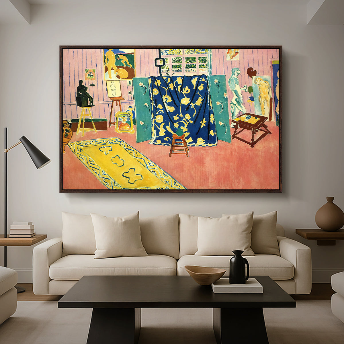 The Pink Studio (L'Atelier Rose), 1911 - Floater Framed Canvas Print