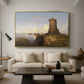 Italian Coast Scene with Ruined Tower, 1838 - Floater Framed Canvas Print