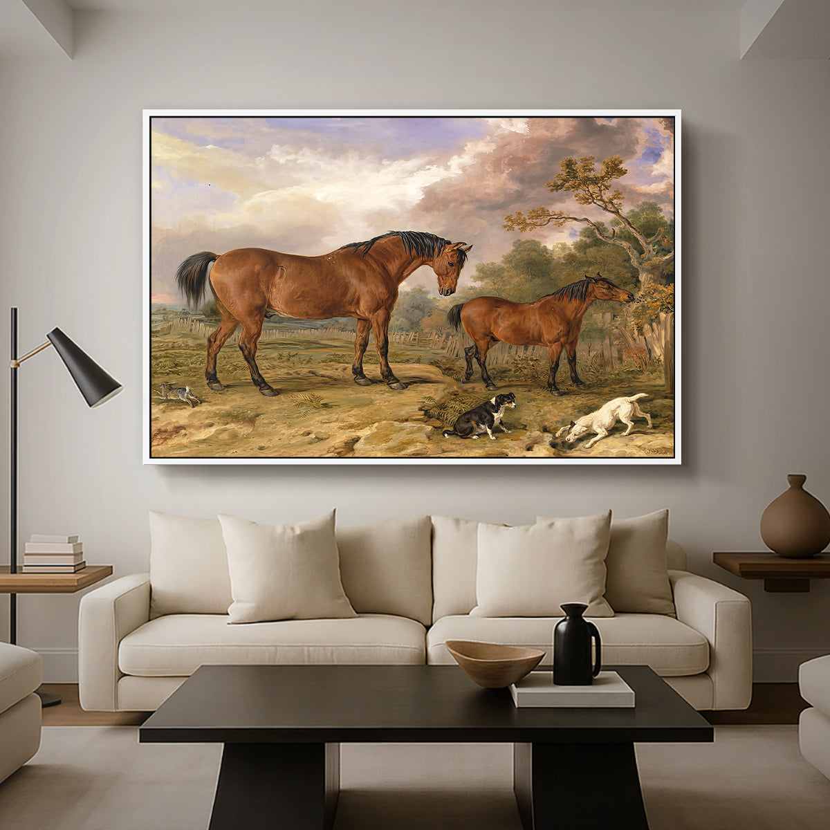 Portrait of Reformer, Blucher, Tory and Crib, Property of Rowland Alston, Esq., M.P., 1835 - Floater Framed Canvas Print