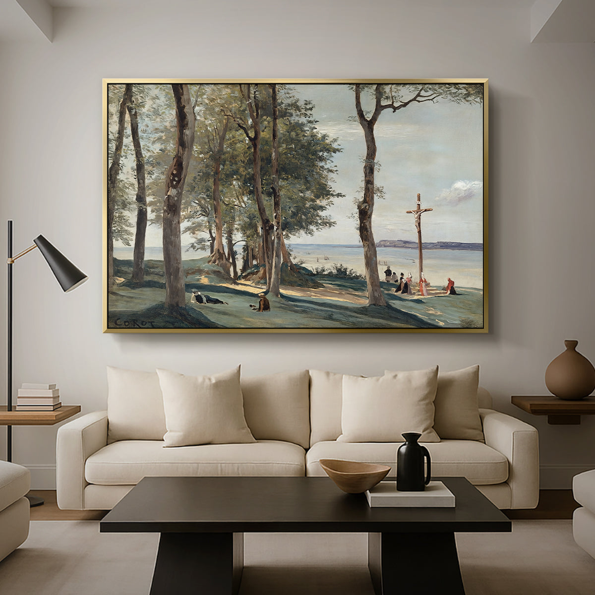 A Calvary on the Cote de Grace, c. 1829 - Floater Framed Canvas Print