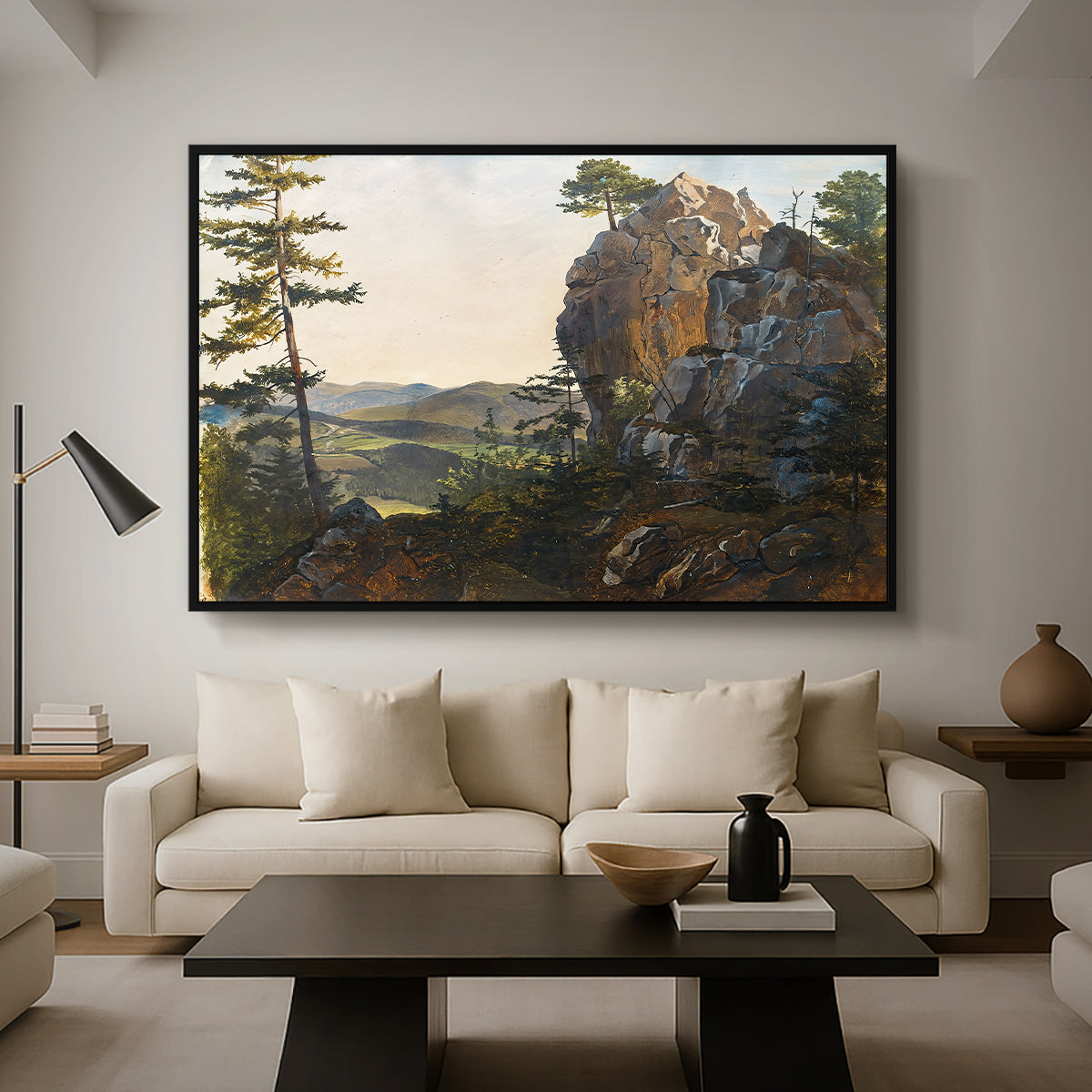 Landscape with the Balbersteine near Miesenbach, 1839 - Floater Framed Canvas Print