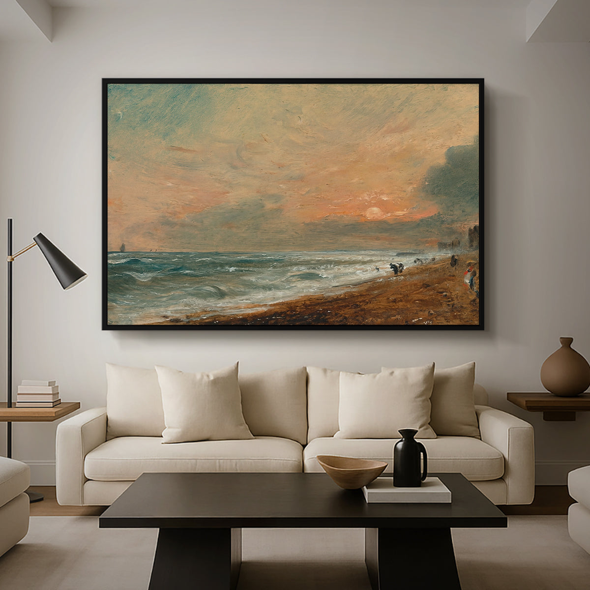 Hove Beach, c. 1824-1826 - Floater Framed Canvas Print