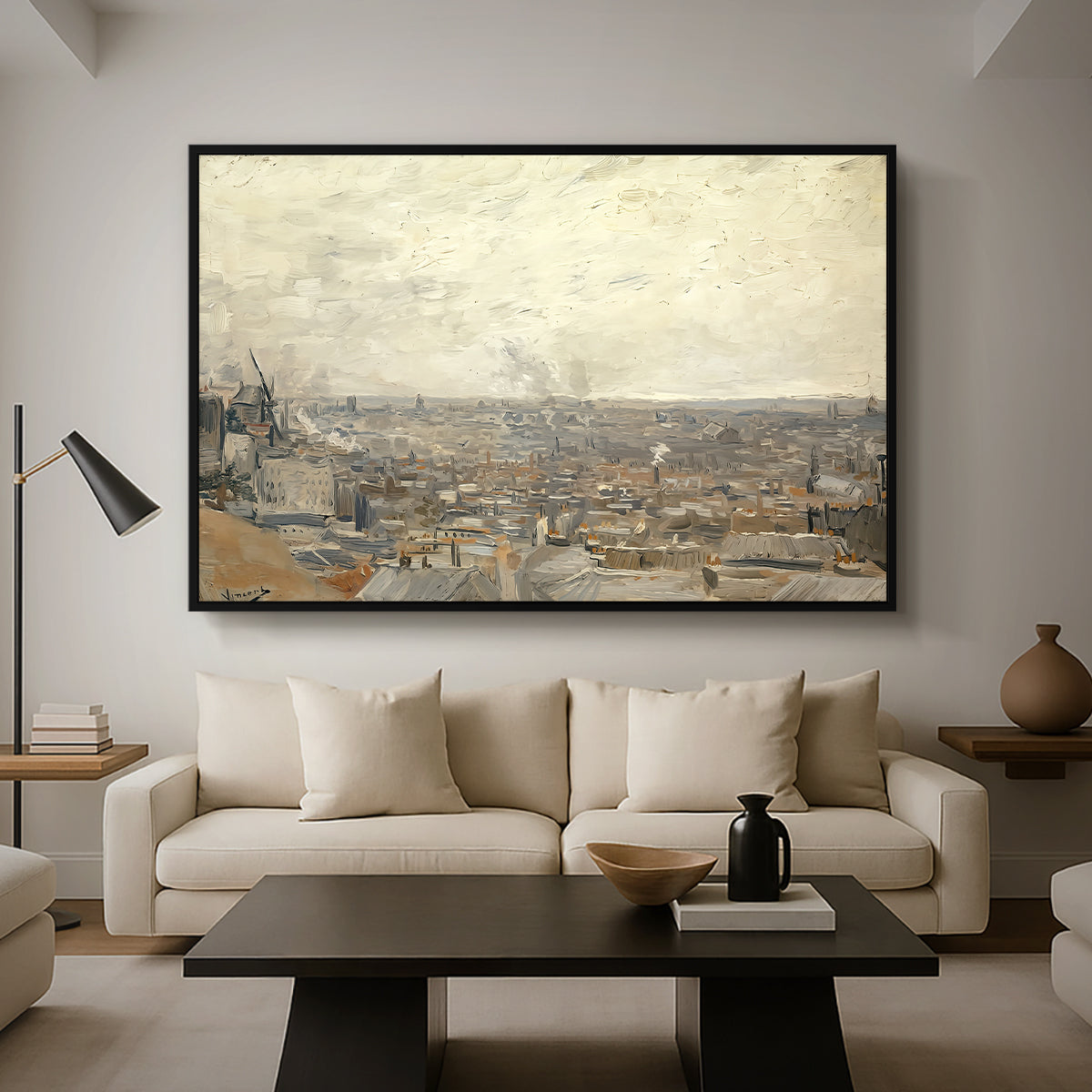 View from Montmartre, 1886 - Floater Framed Canvas Print