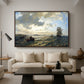 Fresh Breeze on the Norwegian Coast, 1876 - Floater Framed Canvas Print
