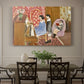 Canvas art print featuring an interior scene with figures around a piano, showcased as a statement wall artwork