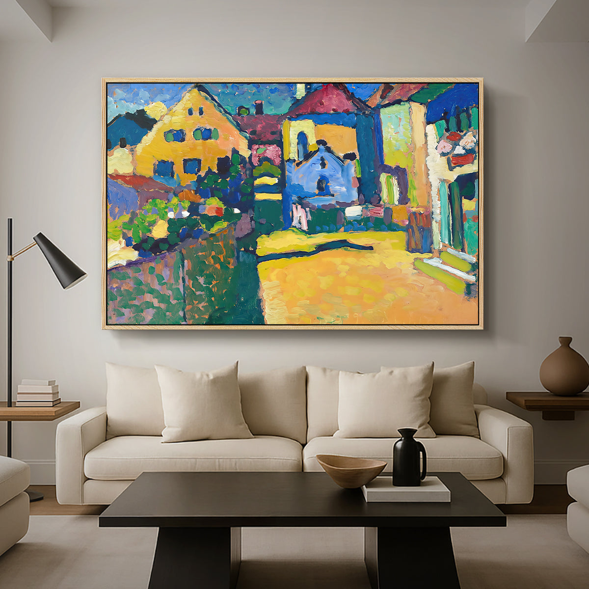 Green Lane in Murnau, 1909 - Floater Framed Canvas Print