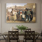 Canvas art print featuring a street scene with crowd gathered around vendor demonstrating product, showcased as a statement wall artwork