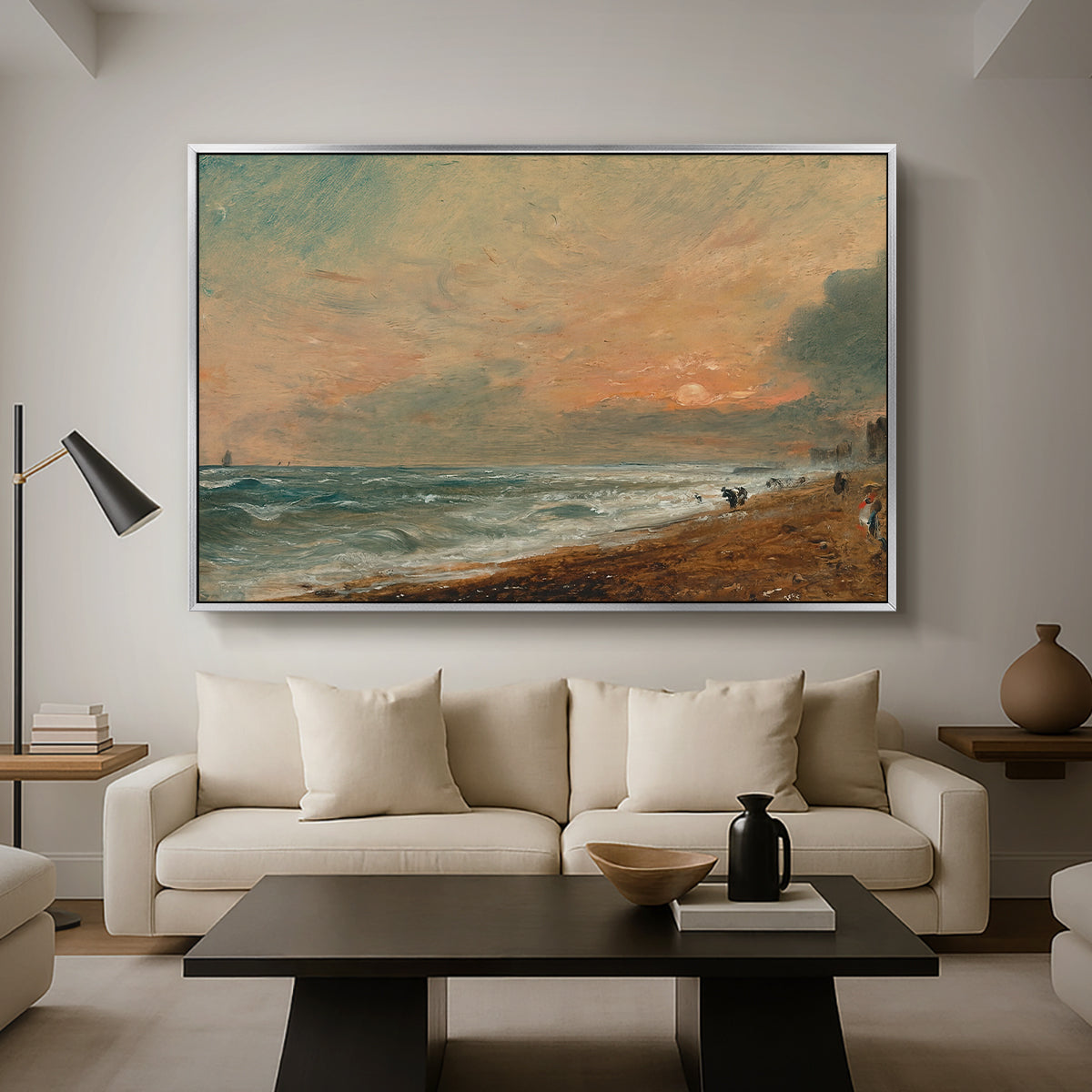 Hove Beach, c. 1824-1826 - Floater Framed Canvas Print