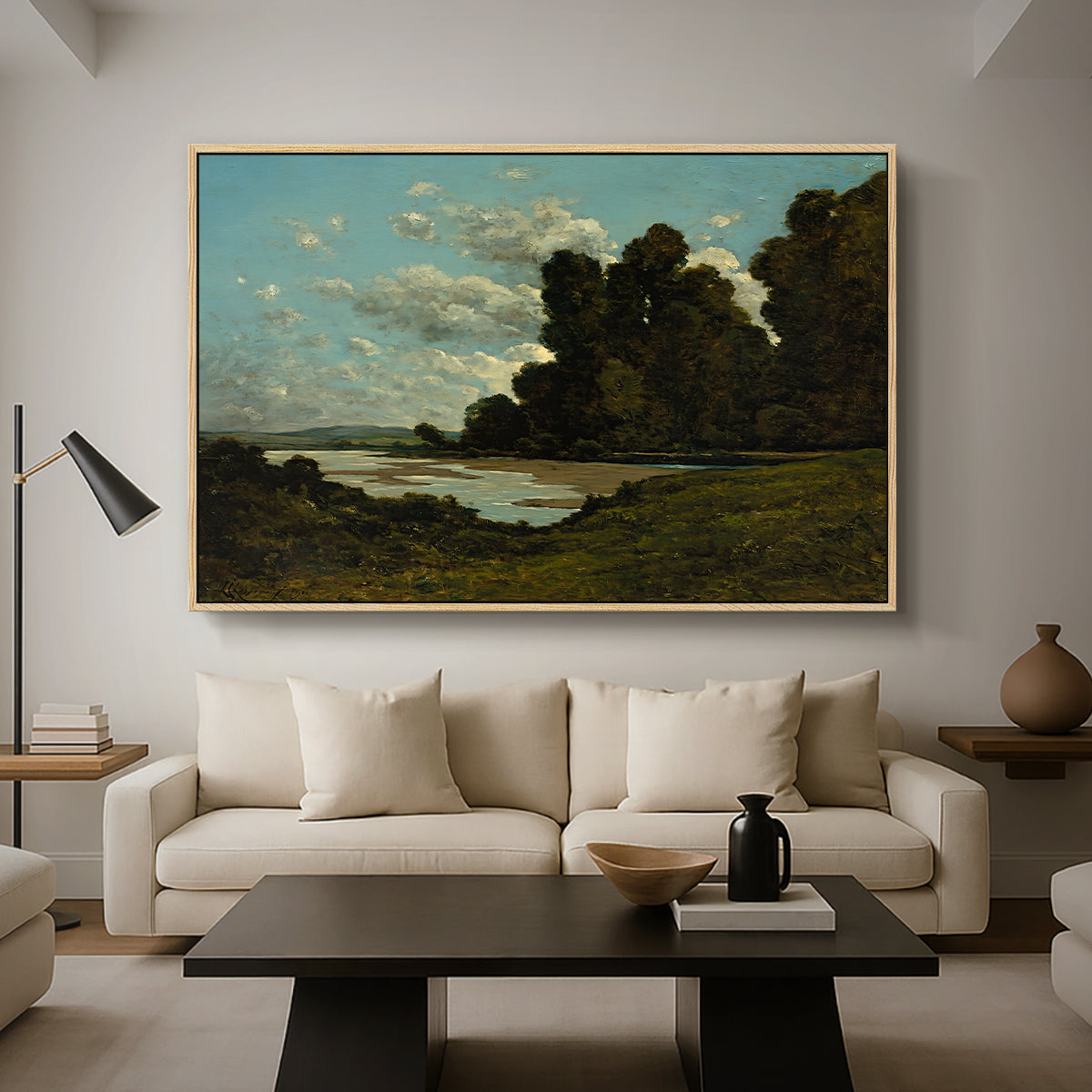 The River Loire at Nevers, 1901 - Floater Framed Canvas Print