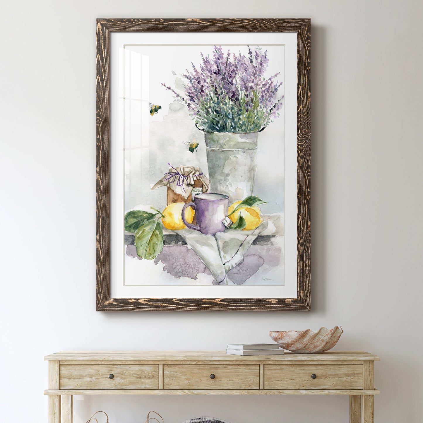 Lavender Lemon and Honey Tea - Premium Framed Print - Distressed Barnwood Frame - Ready to Hang