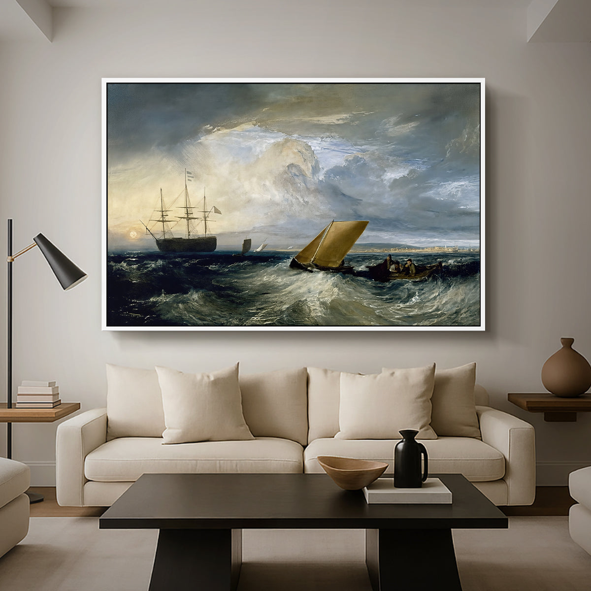 Sheerness as Seen from the Nore, 1808 - Floater Framed Canvas Print