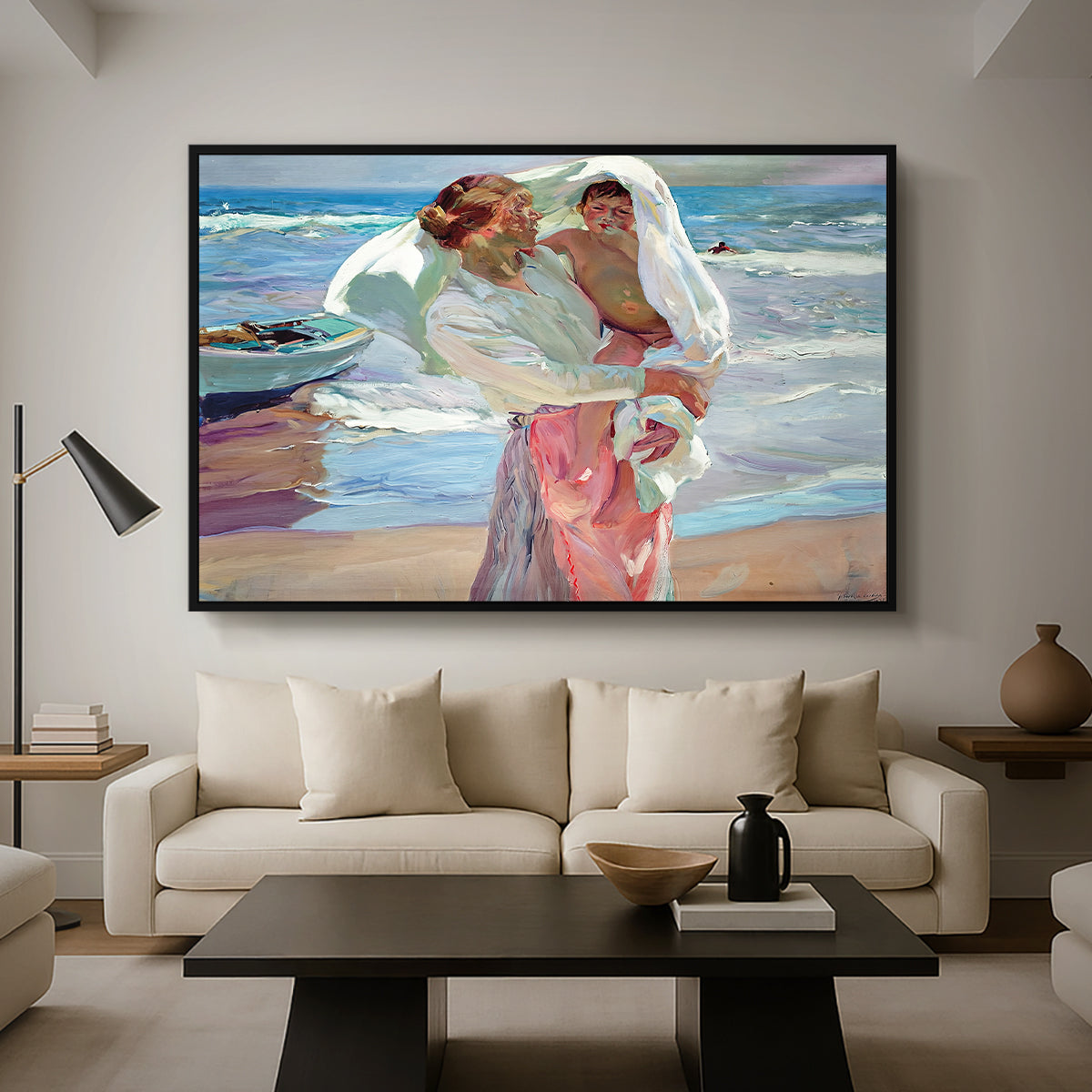 After Bathing, 1915 - Floater Framed Canvas Print