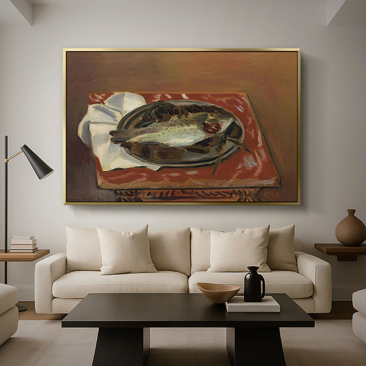 Still Life with Bream (Nature morte à la daurade), 1920 - Floater Framed Canvas Print