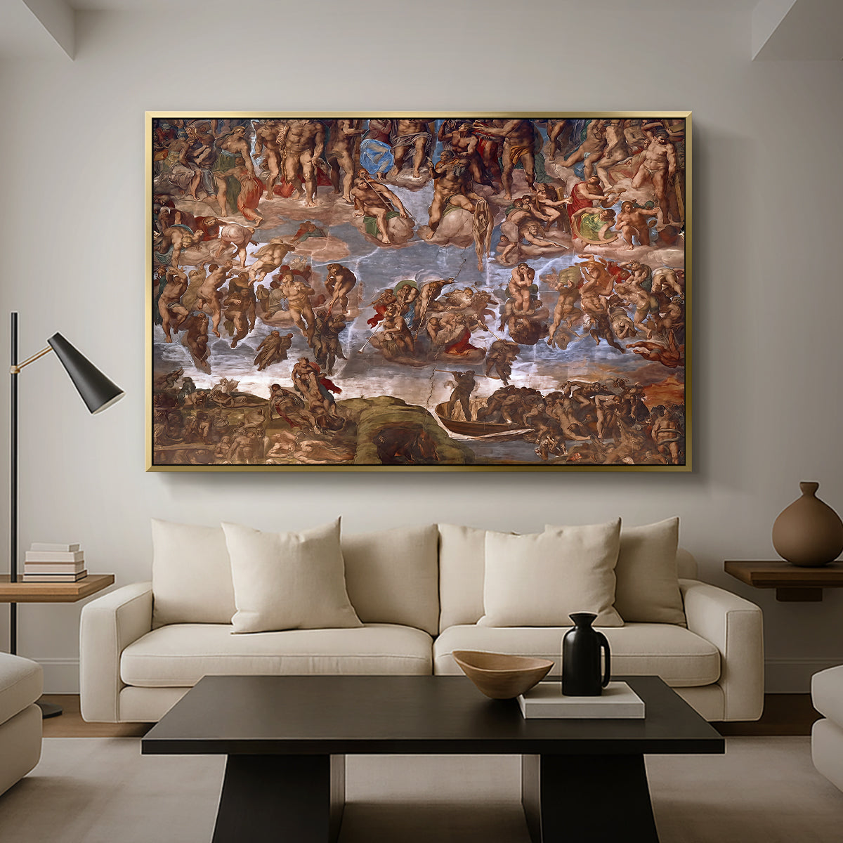 The Last Judgment (Charon's Boat and the Damned), 1536-1541 - Floater Framed Canvas Print