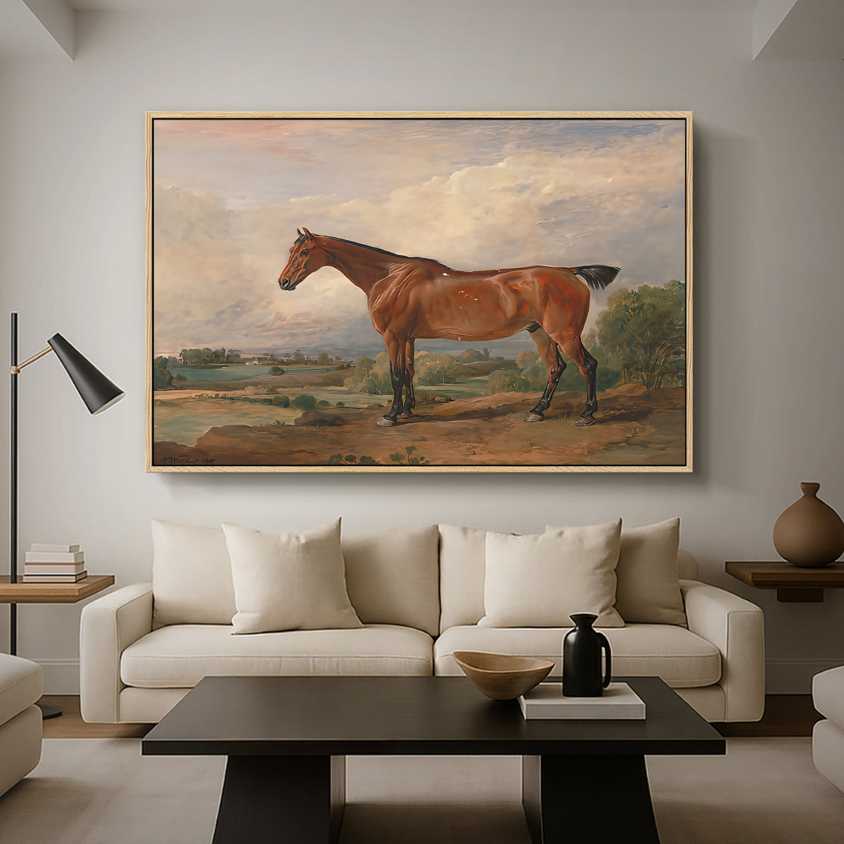 A Hunter in a Landscape, c. 1810 - Floater Framed Canvas Print