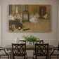 Canvas art print featuring a ballet class with dancers practicing positions under instructor guidance, showcased as a statement wall artwork