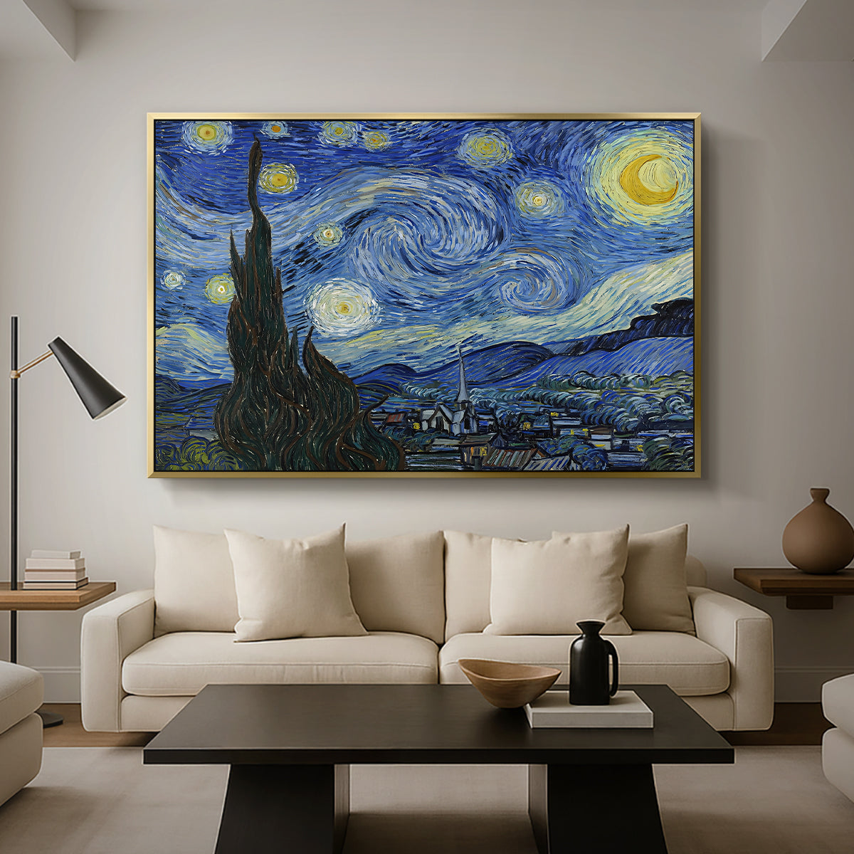 The Starry Night, 1889 - Floater Framed Canvas Print