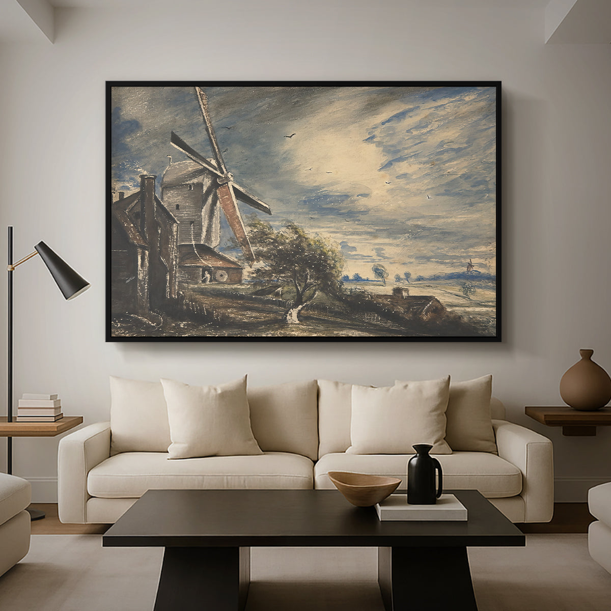 A Mill Near Colchester, c. 1833 - Floater Framed Canvas Print