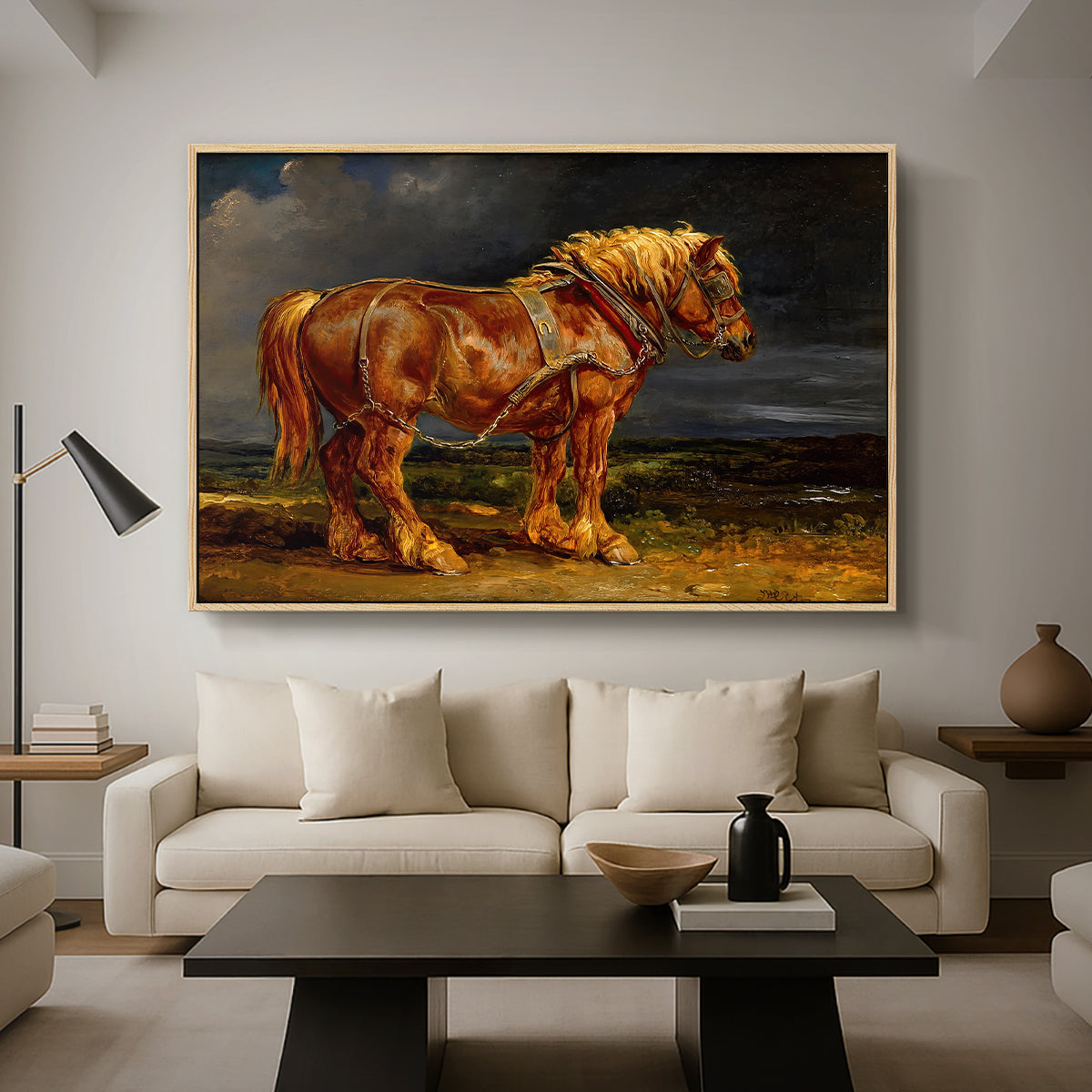 The Shire Horse Elephant in an Extensive Landscape, c. 1850s - Floater Framed Canvas Print