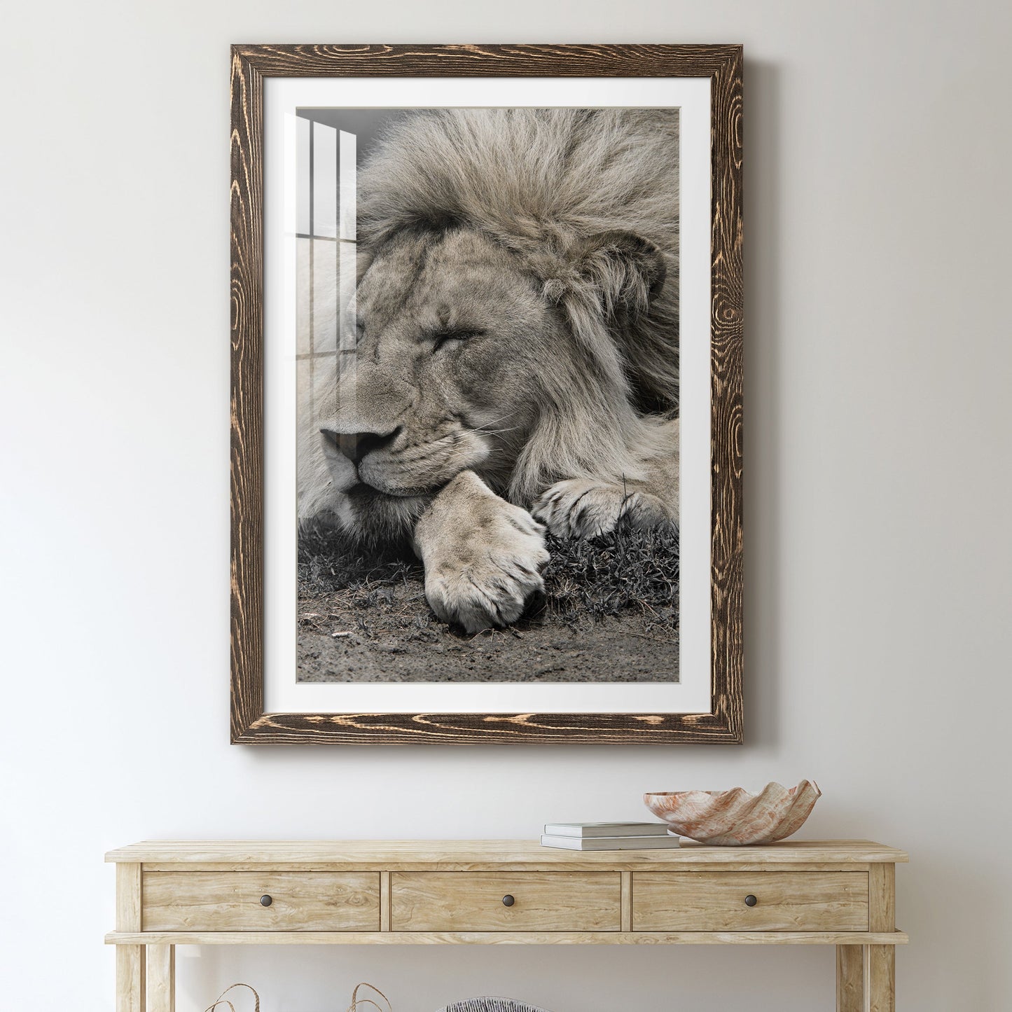 Sleepy Afternoon in Masai Mara - Premium Framed Print - Distressed Barnwood Frame - Ready to Hang