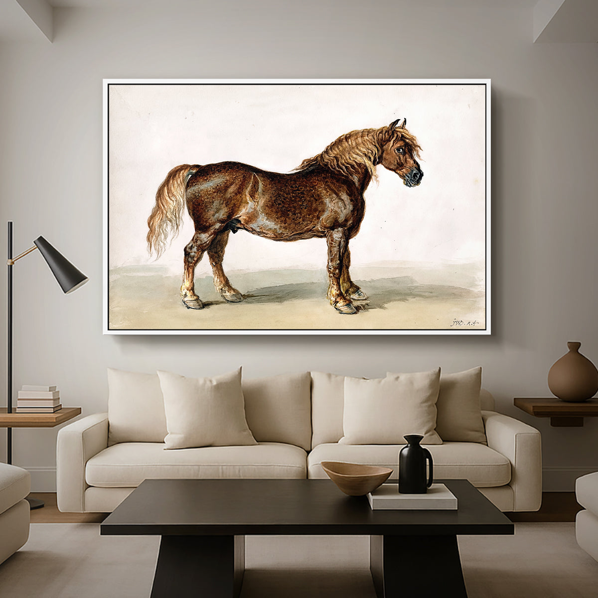 A Cart-Horse - Floater Framed Canvas Print